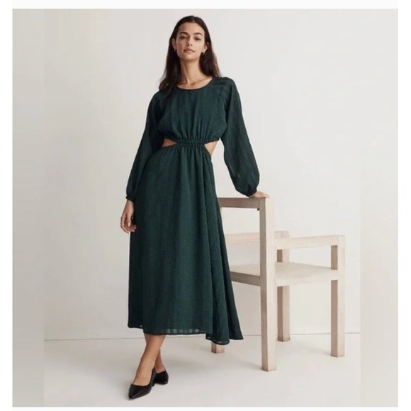 Madewell Dresses & Skirts - Madewell Long-Sleeve Cutout Midi Dress Size Large
